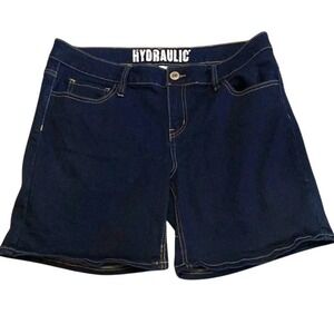 Hydraulic Women Dark Wash Denim Shorts Indigo Stretch Size 17/18